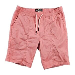 Free Planet Mens Organic Cotton‎ Woven Shorts Small Salmon Pink Drawstring 8"